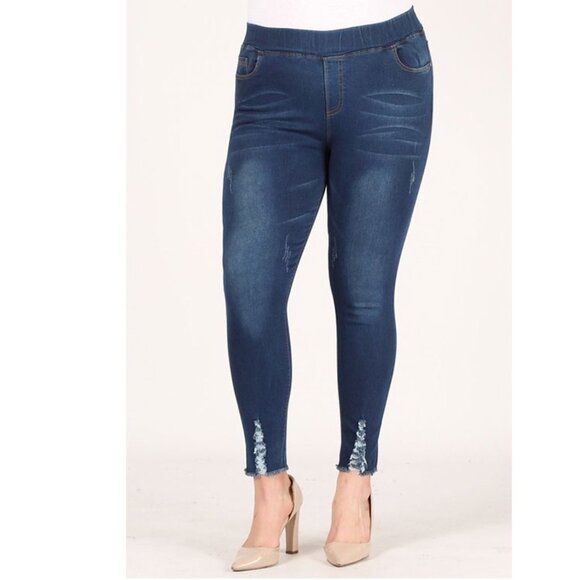 NWT Plus size  mid-rise denim Jeggings pants tyep7206 - Picture 1 of 3